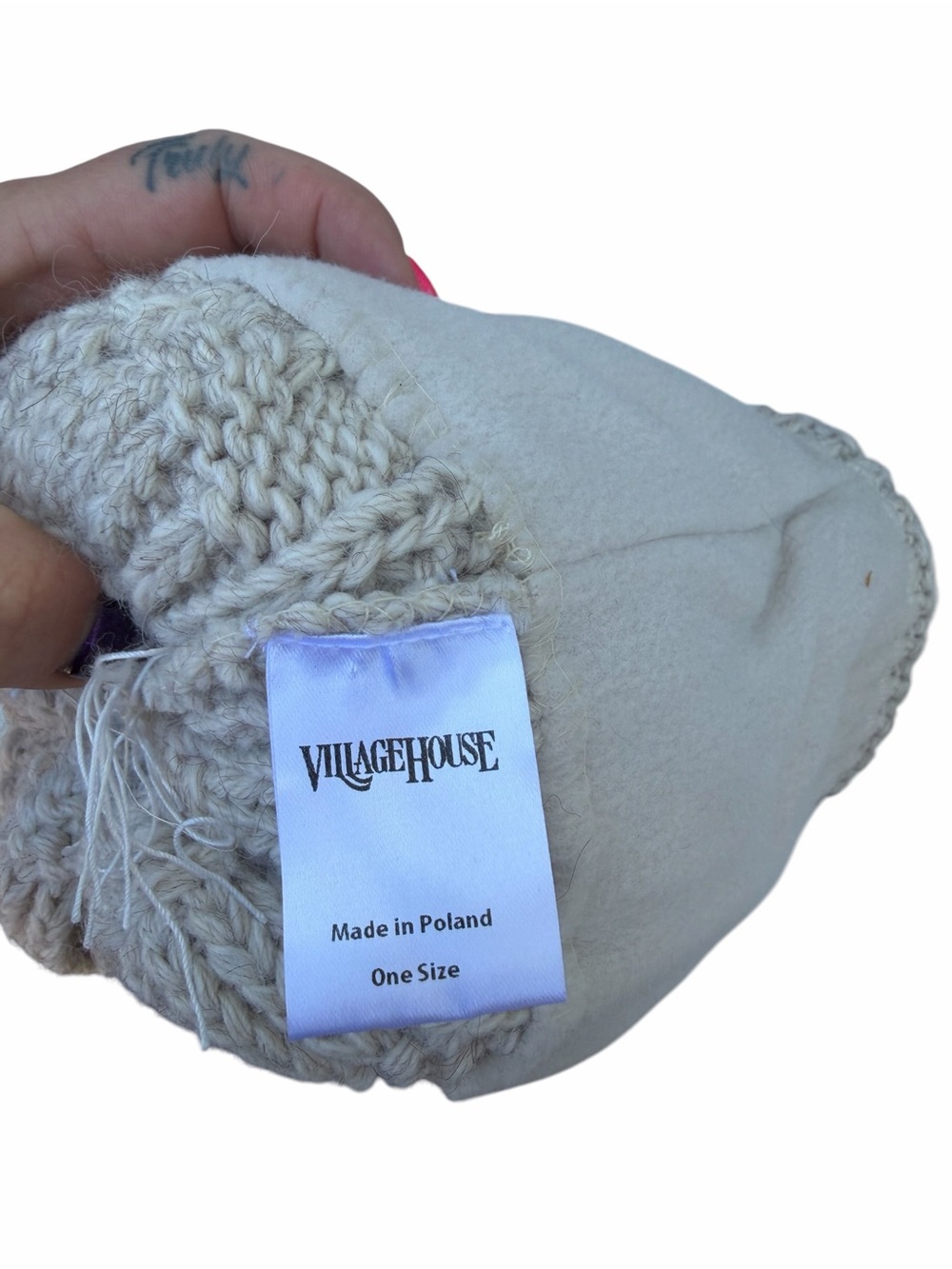 Cozy Knit Pom Beanie Light cream - Picture 2 of 2
